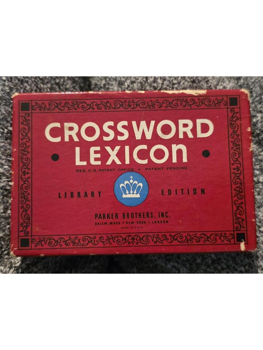 Parker Brothers Crossword Lexicon Library Edition Word Game Strategy 2 Players